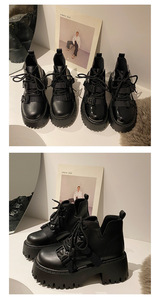 Botas Chelsea Femininas Estilo Europeu 2026 Novas de Outono Inverno com Sola Grossa e Aumento de Altura, Versáteis <span class=keywords><strong>para</strong></span> Tamanhos Pequenos, Marrom - Product Image 3
