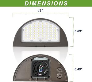 ไฟติดผนัง LED แบบครึ่งวงกลม ปรับได้ 3 ระดับวัตต์ และ 3 ระดับอุณหภูมิสี 120V-347V - Product Image 6