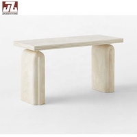 Dessus de table en marbre beige poli de style français moderne de luxe découpés à la taille pour la table à manger et le salon
