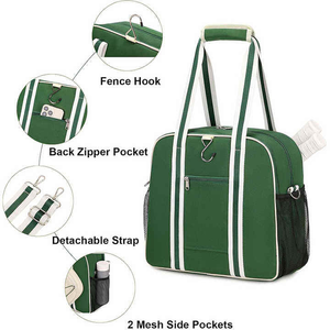 Bolsa Ligera 2 en 1 para Raqueta de Pickleball para Mujer, con Bolsillo Impermeable, Gancho y Tela Personalizada 600D, Moderna - Product Image 1