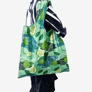 Bolsa de Compras Plegable Personalizada, Ecológica, Reutilizable, Expandible, Duradera, Ligera, de Poliéster, con Letras, para Uso Diario, Promoción - Product Image 1