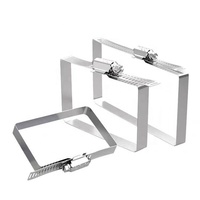 Collier de serrage métrique en acier inoxydable 304, forme carrée, clip de fixation de câble