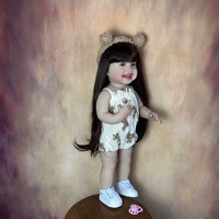 Poupée réaliste bébé fille de 55 cm, corps entièrement en caoutchouc, lavable, Happy Girl, Rebirth Doll.