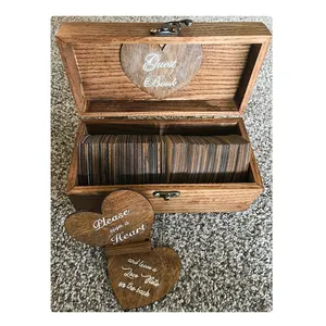 Rustic Wooden Wedding Guest Book Alternative Large Rustic Visitors Book with Hearts Wood Drop Box Wedding Decoration