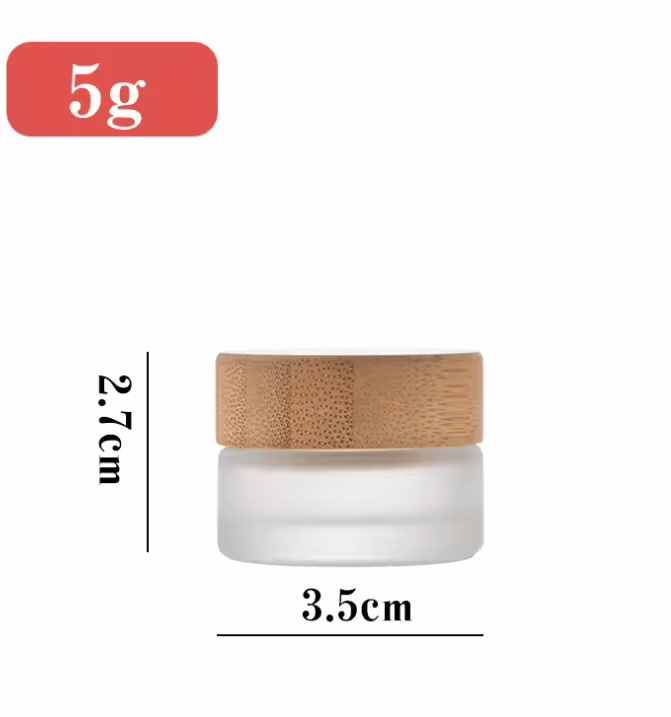Factory Direct Sale Frosted Glass Bottles Wholesale Cream Cosmetic Jars With Bamboo Lid for Cosmetic Packaging