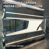 Maison capsule préfabriquée extensible, pod aéronef, cabine modulaire pour hôtel, bureau, espace commercial, bâtiment préfabriqué en structure acier