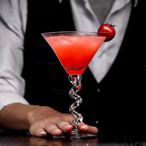 Verre à martini unique à tige spirale, coupe à cocktail en cristal en forme de V avec tige torsadée pour <span class=keywords><strong>bar</strong></span> professionnel et fêtes à domicile - Product Image 4