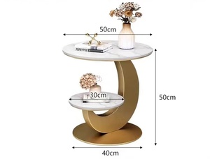 Modern Luxury Movable Iron Metal <b>Coffee</b> <b>Table</b> with Gold Brass <b>Legs</b> & Marble Top <b>for</b> Home Office or Hotels Living Room Entry - Product Image 6