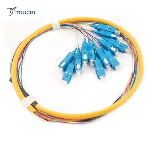 Precio de fábrica SC/LC/FC/ST coletas de fibra óptica de color de 12 núcleos longitud personalizada