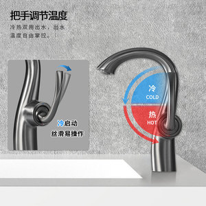Retro Style Basin Faucet Single Handle Ceramic Valve Deck Mounted <b>Black</b> Brass Faucet for Bathroom Sink - Product Image 2