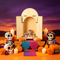 1 boîte à ombres en bois DIY pour la décoration du Jour des Morts, d'Halloween et la peinture artisanale