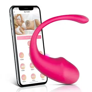 Mainan seks Remote kontrol aplikasi Bluetooth nirkabel, alat pemijat telur lompat bergetar jarak jauh untuk wanita