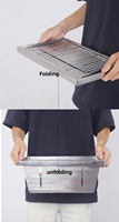 ENJOY Table de camping pliante pour barbecue en acier inoxydable 304 finition argentée IGT, pour l'extérieur