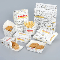 Caja de Embalaje Personalizada para Comida para Llevar, de Papel de Grado Alimenticio, para Comida Coreana Rápida, Restaurante de Hot Dogs, Pollo Frito y Hamburguesas