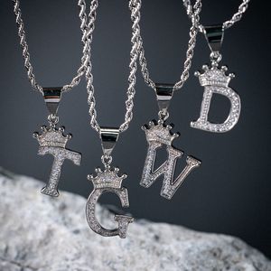 Collar Hip Hop para Hombre con Colgante de Corona y Letra, Zirconia, Aleación de Zinc, Joyería de Regalo, Colgantes Temáticos Únicos y Modernos - Product Image 4