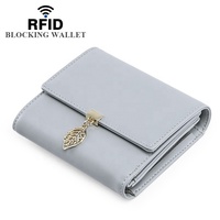 Dompet Wanita Kulit OEM FSW482, Dompet Wanita dengan Kantong Koin, Harga Murah, Dompet Lipat Tiga, Gantungan Kunci Kulit, Fashion Pendek