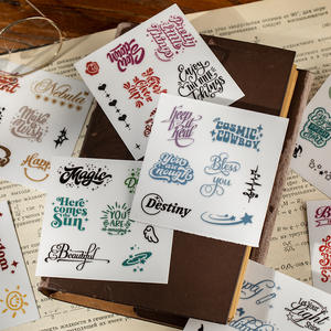 2 unids/pack pegatinas de cristal serie Sonata inglesa Material impermeable manual DIY taza de agua decoración Collage - Product Image 1