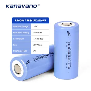 Factory Direct Sale 32700 3.2V 5500Mah 3C Cylindrical Lifepo4 Cells For Solar RV Electric Bicycle Rechargeable Batteries