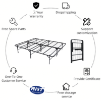 Lit pliant portable robuste, cadre de lit en métal épais à double pliage, facile à installer et à démonter pour la maison, deuxième chambre