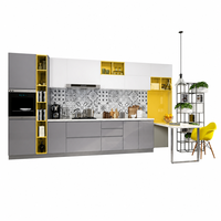 Ensemble d'armoires de cuisine modernes en bois massif laqué, écologiques, pour villas, sur mesure, modulaires, OEM/ODM, vente en gros