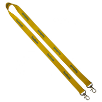 Cordon en polyester imprimé avec logo personnalisé avec double crochets et double clip sérigraphie