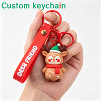 Porte-clés personnalisés ODM en PVC, porte-clés 3D en caoutchouc OEM, porte-clés de Noël, breloques de sac, porte-clés en gros, accessoires de porte-clés, cadeau de fête