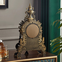 Horloge de table vintage européenne, design antique à engrenages apparents, décoration pour cheminée, maison, salon, bureau