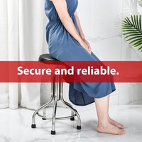 Tabouret haut en acier inoxydable épaissi rotatif infirmière tabouret chirurgical bar laboratoire spirale ascenseur chaise métal matériel