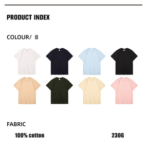 Camiseta Unisex de Algodón Compacto de 230G, Talla Grande, Color Sólido, Casual, Manga Corta, Ecológica, Personalizable con Logotipo ODM - Product Image 4