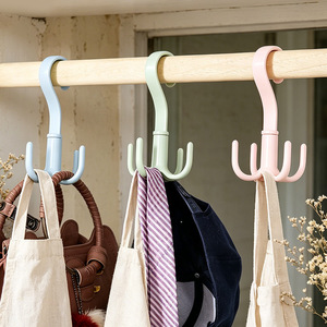 Crochets organisateurs de penderie, support mural rotatif à quatre griffes pour rangement de sacs, idéal pour chambre à coucher et dortoir - Product Image 3