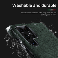 Étui de téléphone de luxe en alcantara avec porte-cartes et marquage à chaud pour S23/S24/S25/S22/S26 Ultra
