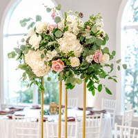 Grande boule de fleurs artificielles en soie orange pour centres de table de mariage
