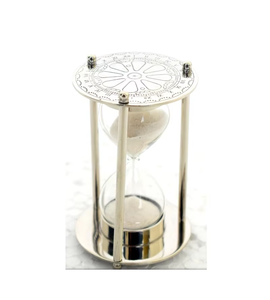 นาฬิกาทรายขนาดเล็กในทองเหลืองโบราณอลูมิเนียมกระจกไม้และพลาสติกสำหรับเป็นของที่ระลึกและของขวัญดีไซน์แบบดั้งเดิม - Product Image 1