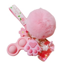 Boba – bulle de dessin animé, tasse de thé au lait, lapin, <span class=keywords><strong>porte</strong></span>-clés liquide, boule de griffe de <span class=keywords><strong>chat</strong></span>, décompression, <span class=keywords><strong>porte</strong></span>-clés d'auto-défense - Product Image 6