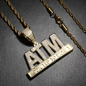 Collar con colgante de hip hop para personalidades obsesionadas con el dinero, collar europeo y americano con circonitas. - Product Image 4