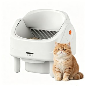 Home Use Round Cat Waste <b>Box</b> Kedi Tuvaleti 75L Capacity Remote APP Control easy waste handling smart cat litter <b>box</b> - Product Image 6