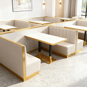 Bàn ăn bằng đá cẩm thạch tròn hiện đại bền cho nhà hàng và khách sạn với khung kim loại có thể tùy chỉnh - Product Image 1