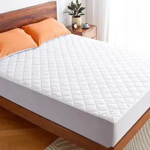 Luxury Twin XL Quilted 100% Polyester Quilting Fill White Mattress Pad