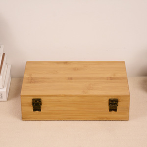 Bamboo Wooden <b>Box</b> Rectangle 8mm Thickness <b>Lockable</b> <b>Storage</b> Gift Craft Packaging Desktop Teacup <b>Box</b> - Product Image 4
