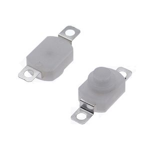 Interruptor de Botón Pulsador con Bloqueo a Presión de 12x8x8mm, Blanco, Encendido/Apagado, YT1208, Montaje en Panel con Terminales Fijos para Linterna - Product Image 2