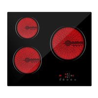 Kompor Keramik Terintegrasi 3 Tungku 5500W Infrared Hob Kontrol Sentuh Timer 99 Menit Pengaman Anak Langsung dari Pabrik
