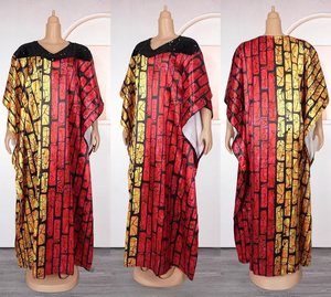 2026 New Fashionable Middle Eastern Muslim Hot Selling Loose High Quality Ethnic Elegant African Glitter Women's Printed Dress - Product Image 6