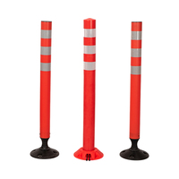 Poteau de signalisation routière flexible rouge, résistant aux UV, réfléchissant, résistant aux intempéries, pour allées et travaux routiers