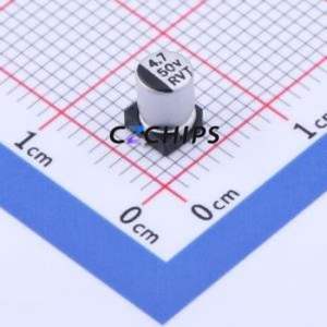 RVT1H4R7M0405 4.7UF 50V ตัวเก็บประจุแบบอิเล็กโทรไลต์อะลูมิเนียม SMD, ขนาด D4xL5.4 มม. 20% 14mA-120Hz - Product Image 1