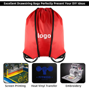 Colorful Large Capacity <b>Waterproof</b> Gym Blank Nylon Polyester Sport <b>Drawstring</b> Backpack <b>Bag</b> with Custom Printed Logo - Product Image 2