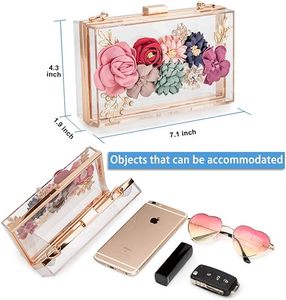 Женский акриловый клатч с цветком - Product Image 2