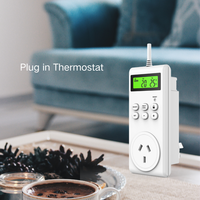 Termostato Enchufable con Enchufe Europeo, Carcasa de PC Resistente al Fuego, Controlador de Temperatura para Uso en Calefacción Interior de Hogares y Hoteles