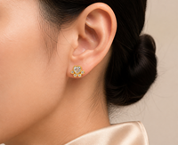 Boucles d'oreilles clous Muweike en argent sterling 925 vermeil avec zircon, motif patte, élégantes pour femme, bijoux raffinés