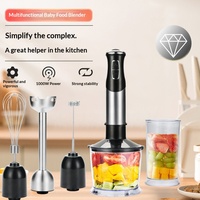 Robot culinaire multifonction en acier inoxydable 1000W, préparateur de nourriture pour bébé, mixeur électrique portatif compact pour bébés