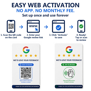 Carte de commentaires Google NFC en PVC CR80 avec code QR NFC, outil portable de demande de commentaires pour les clients professionnels - Product Image 3